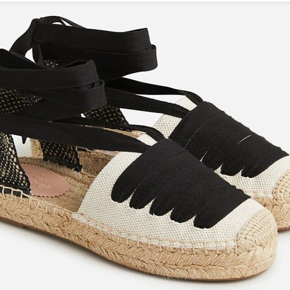 NEW J CREW LACE-UP ESPADRILLE SANDALS 6.5 - Picture 2 of 4